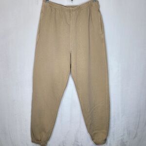 Re/Done Hanes Tan Sweatpants Elastic Cuffed Joggers Size Medium
